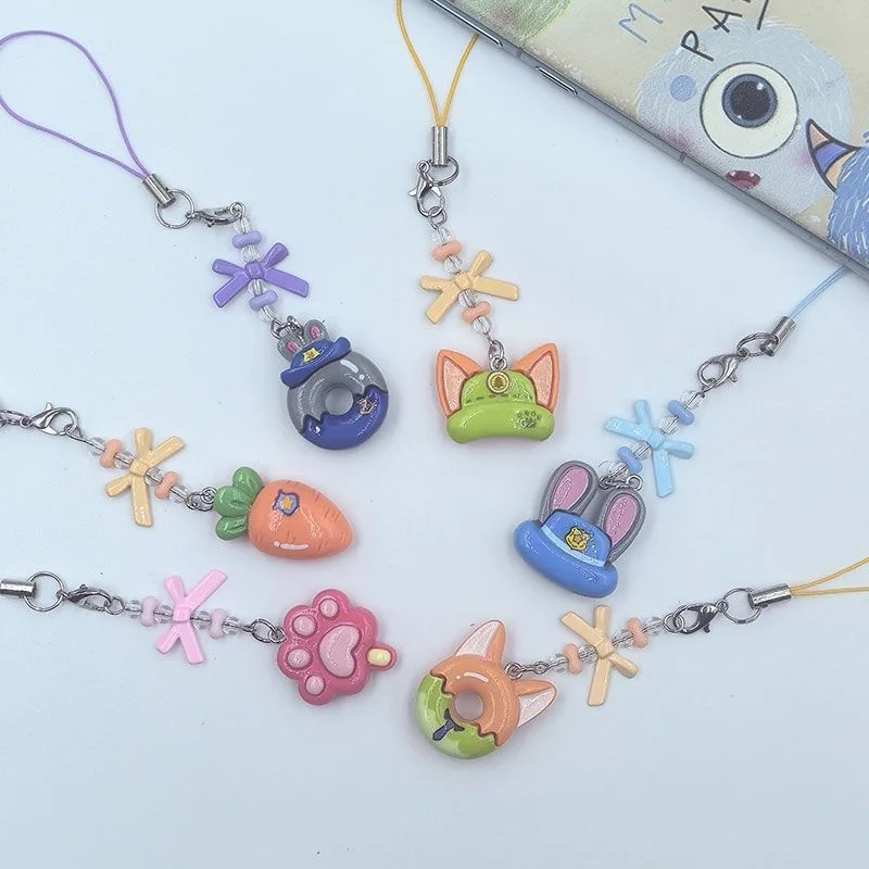 

Disney Zootopia Judy Hopps Nick Wilde Десерт и шляпа Серия Лук Маленький брелок для макияжа Разное украшение на молнии