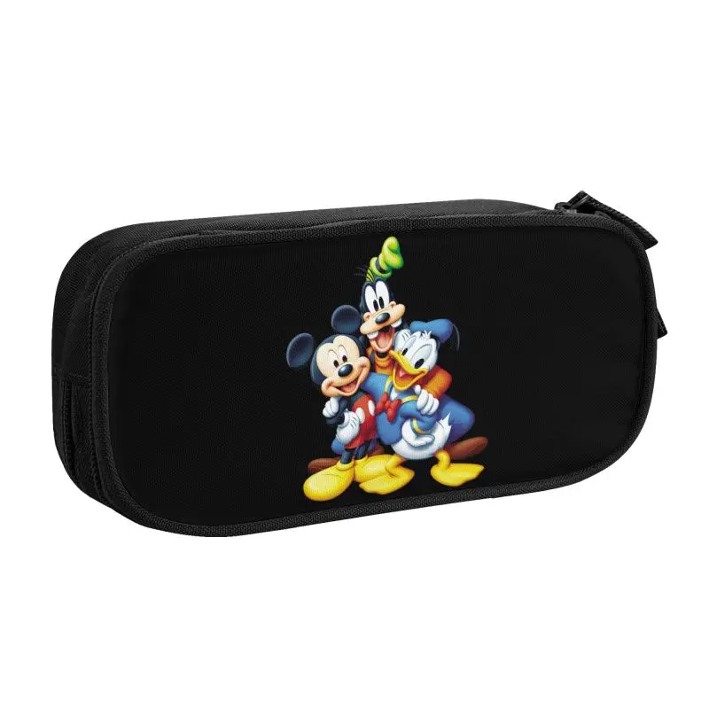 Imagem -02 - Estojo de Grande Capacidade para Meninas e Meninos Bolsa de Caneta Caixa Papelaria Pato Donald Mickey Mouse Personalizado