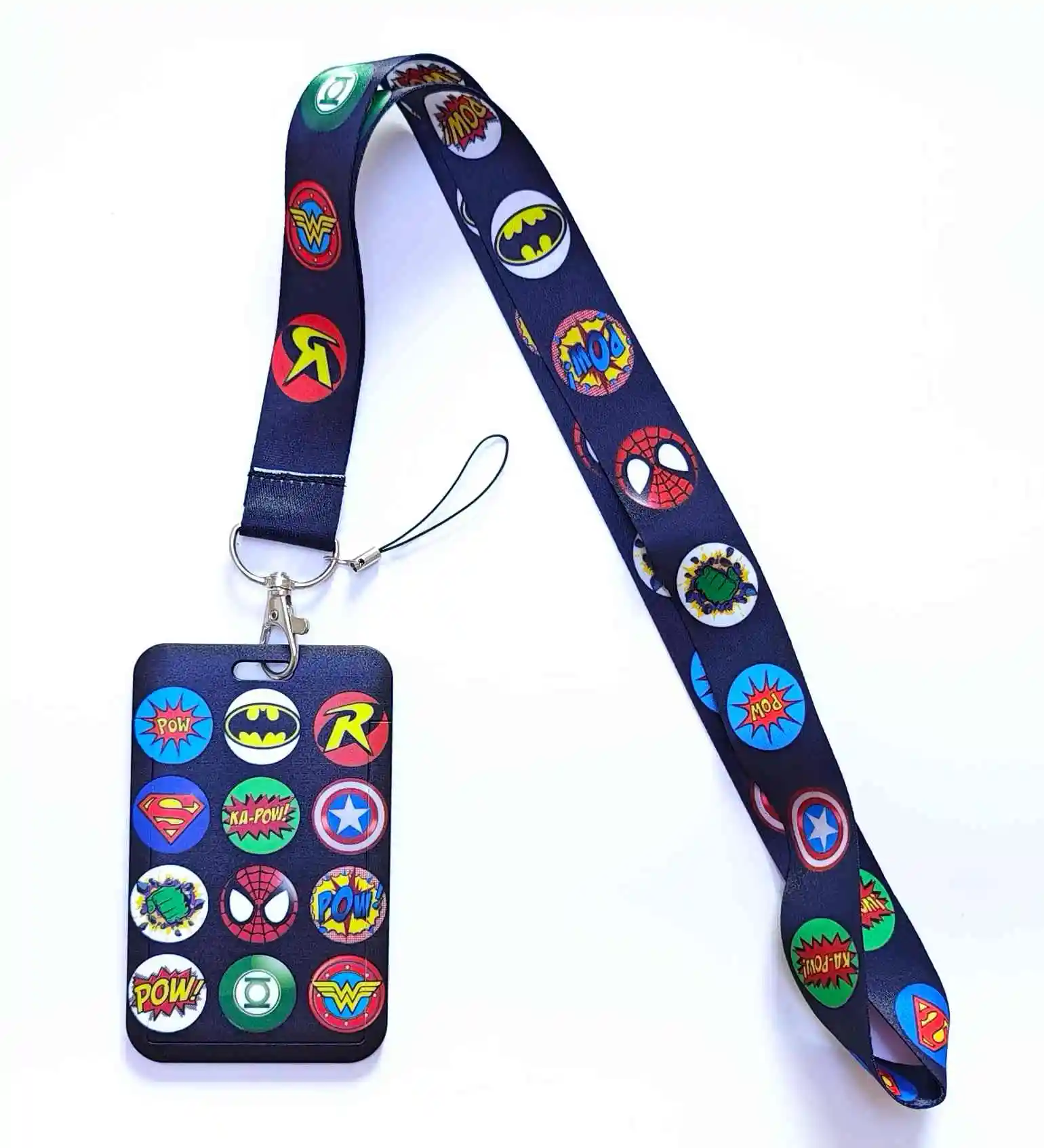 POP MART DC Batman Superman PVC Card Cover Student Campus Hanging Neck Bag Card Holder Lanyard ID Card Holders key chain