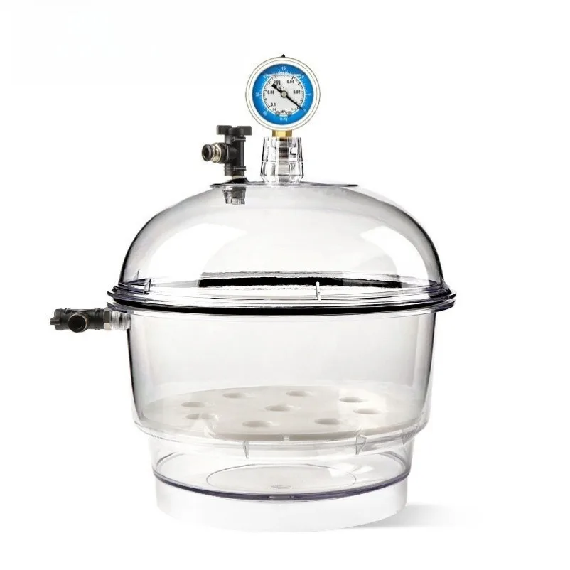 Plastic Vacuum Desiccator Pressure Gauge Polycarbonate Vacuum Container