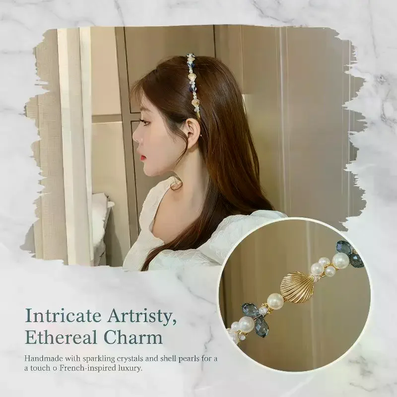 1PC Starfish Shell Pearl Headband Ocean Forest Style Shell Garland Hairband Suitable For Beach Vacation view 4