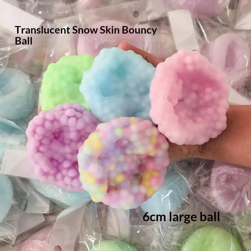 1Pc Shapeable Vacuum  Grape Stress Ball Noisy Sand Desktop Squeeze Toy  Relief Soothing Translucent Ice Skin Fidget Gift