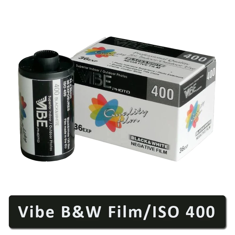 1/2/3/5Rolls VIBE 400 Black & White Film ISO 400 135 Negative Film 36EXP Per Roll for Kodak 35mm Film Camera/Vibe Film Camera