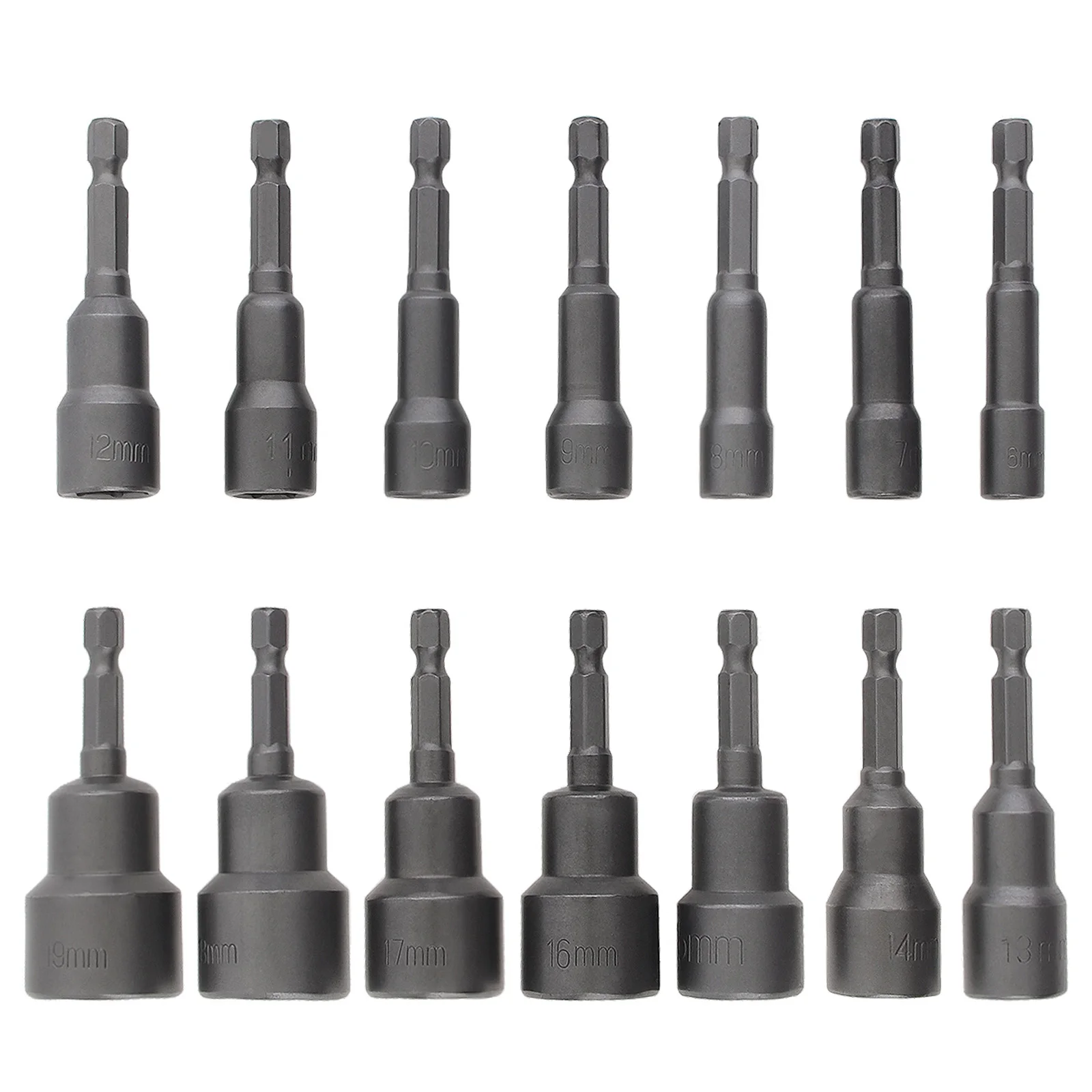 

14pcs/set Magnetic Hexagon Socket 6-19mm 1/4-Inch Hex Shank Nut Setter Driver Drill Bits Set for Electric Screwdriver Hex