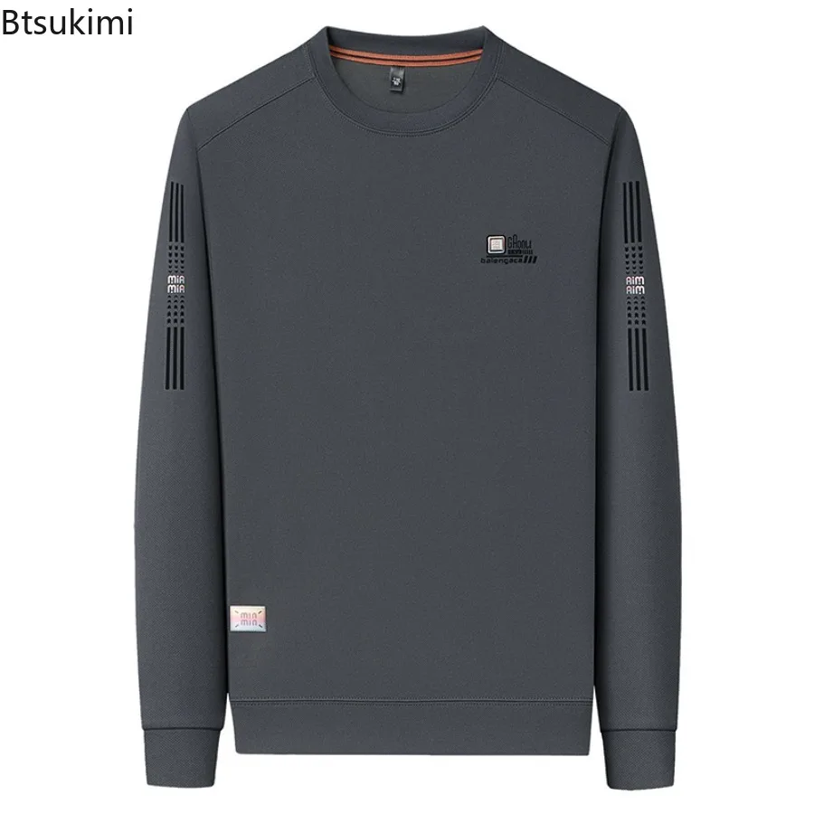 Spring Autumn Men's Long Sleeve Jacquard Hoodies Loose Casual O-neck Pullovers Fashion All-match Men Sweatshirts Bottoming Tops