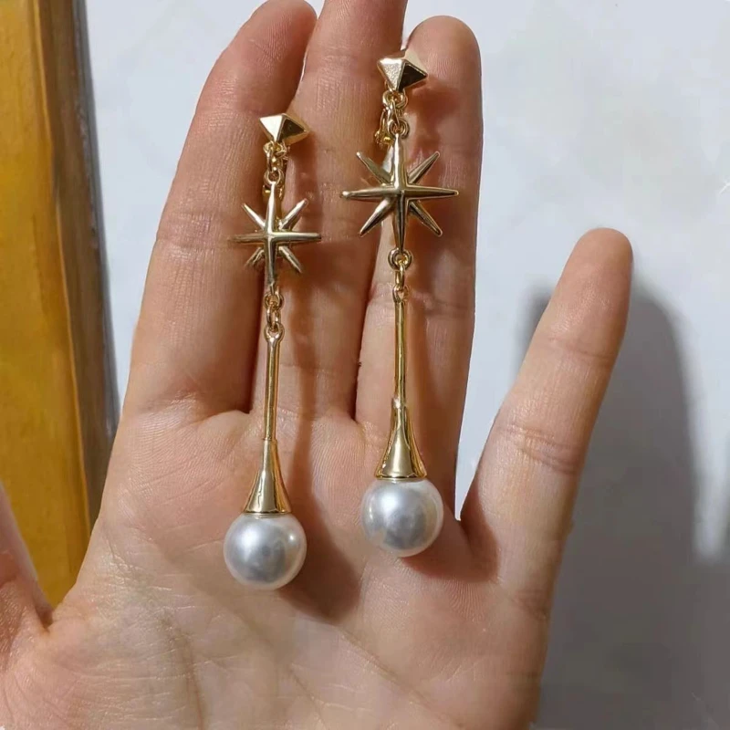 Hot Honkai:Star Rail Robin Pearl Ear Clip Earrings for Women Vintage Non Piercing Ear Cuff Jewelry Make-up Mirror Cos Props Gift