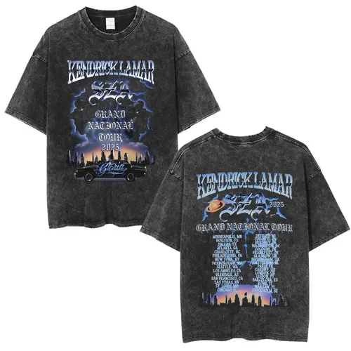 Camisetas Vintage lavadas del rapero Kendrick Lamar & SZA Grand National Tour 2025, camiseta gráfica que no me gusta nosotros, camiseta de Hip Hop para hombres
