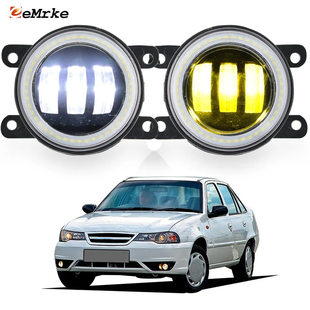 

Светодиодные автомобильные противотуманные фары PTF 40 Вт для Daewoo Nexia KLETN 2008 2009 2010–2015 2016 DRL Angel Eyes с прозрачными линзами дневных ходовых огней