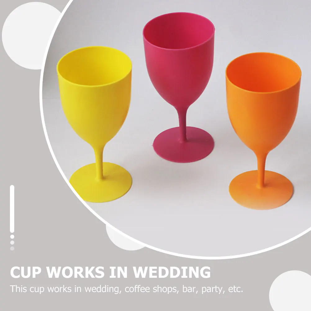 

6 Pcs Red Glass Goblets for Party Themed Colorful Glasses Cups Drinking Decorate