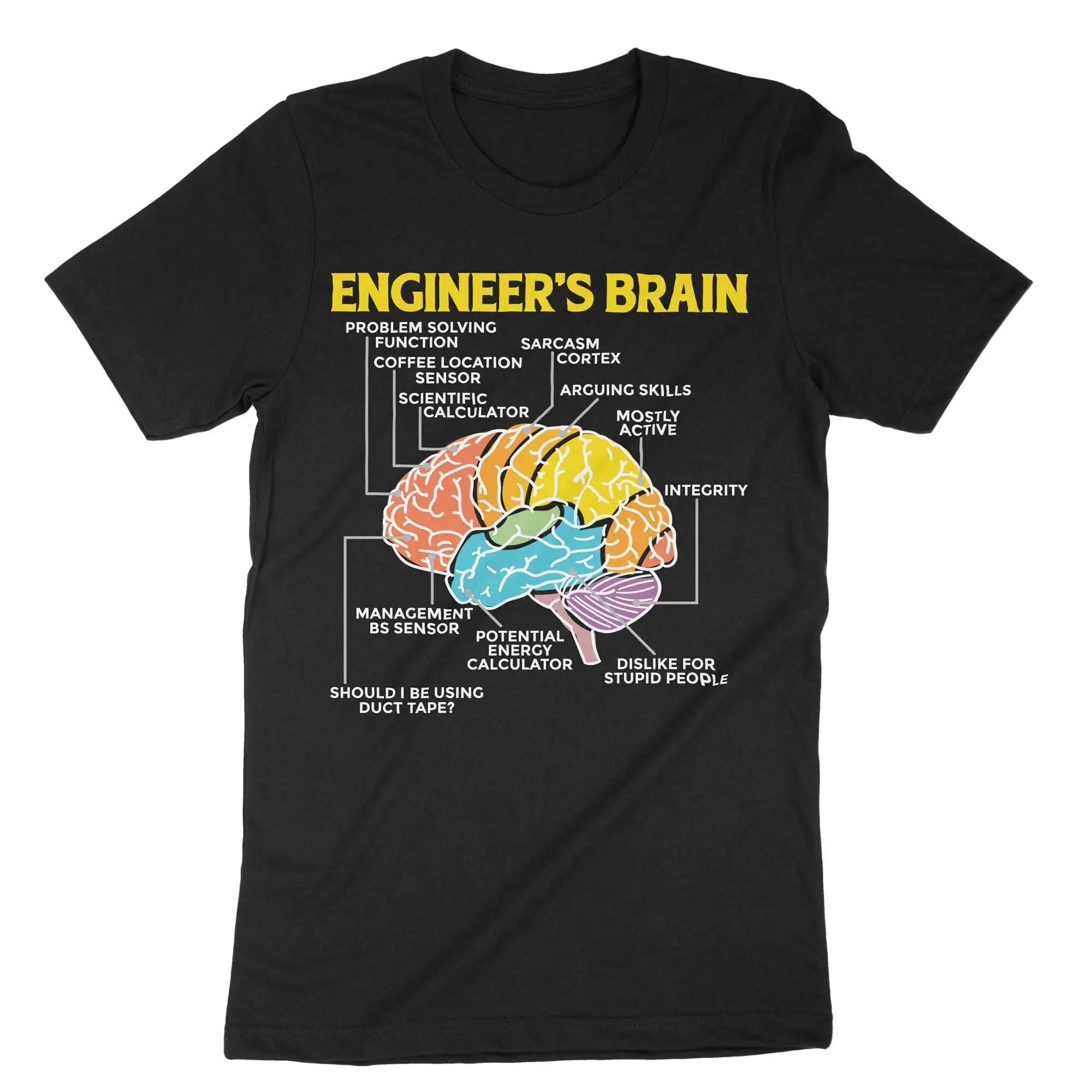 Engineer's Brain T Shirt Engineer Engineering Funny Anatomy Proud