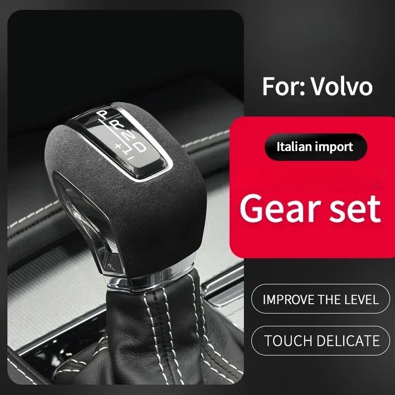 Alcan tara Suede Car Gear Lever Stick Shift Handle Knob Cover Personalized Modified Shell For Volvo XC60 XC90 S60 V60 S90 V90