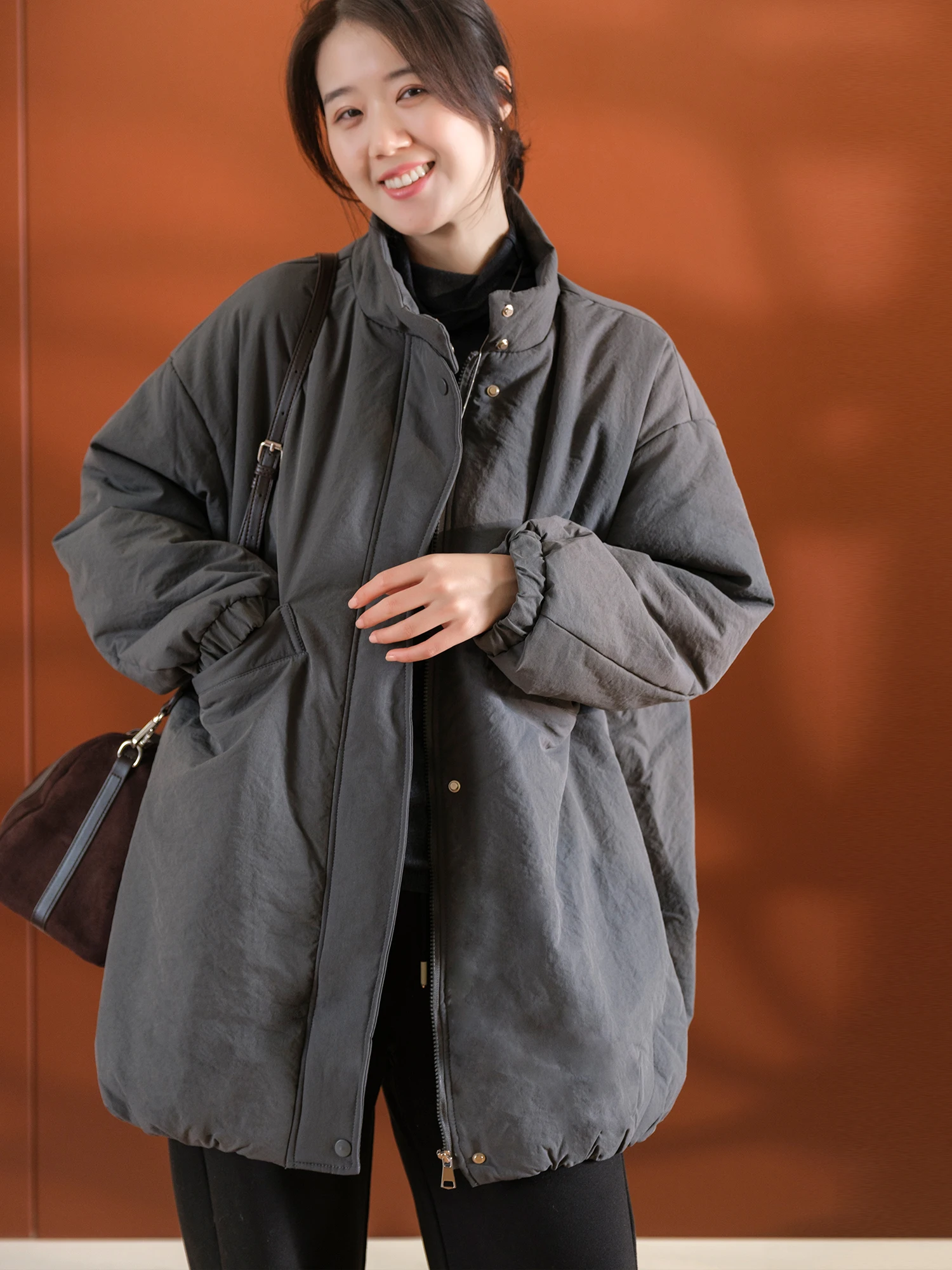 

Loose Fit Cotton Jaet Women's Sle Casual Comfortable Long Sve Non-Hooded Coat Regular Thin k Tone Outwear