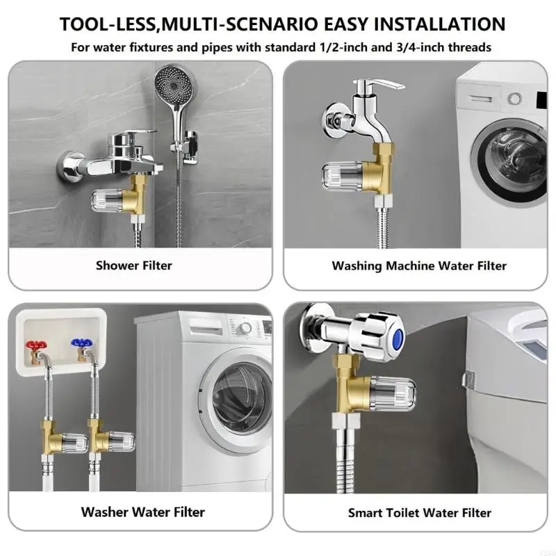 Clear Chamber Sediment Prefilter Filter Screen for Washer Hose and Tap Supply A2BB
