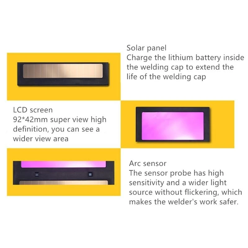 Lensa Masker Mata Las Peredupan Otomatis Surya Cerdas untuk Pengelasan Listrik berkualitas tinggi