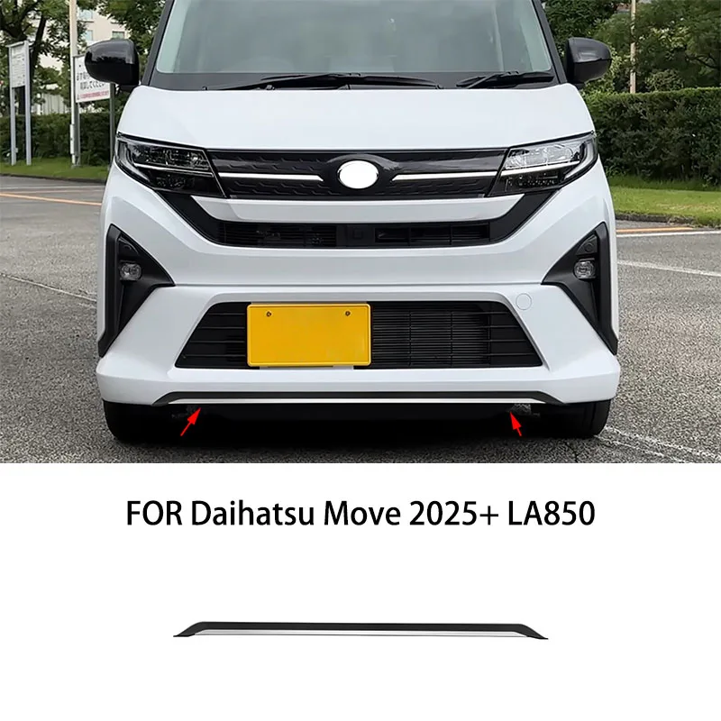 

Автомобильные аксессуары подходят для Daihatsu Move 2025 + LA850, хромированная нержавеющая сталь с черным передним бампером, защитная накладка на молдинг
