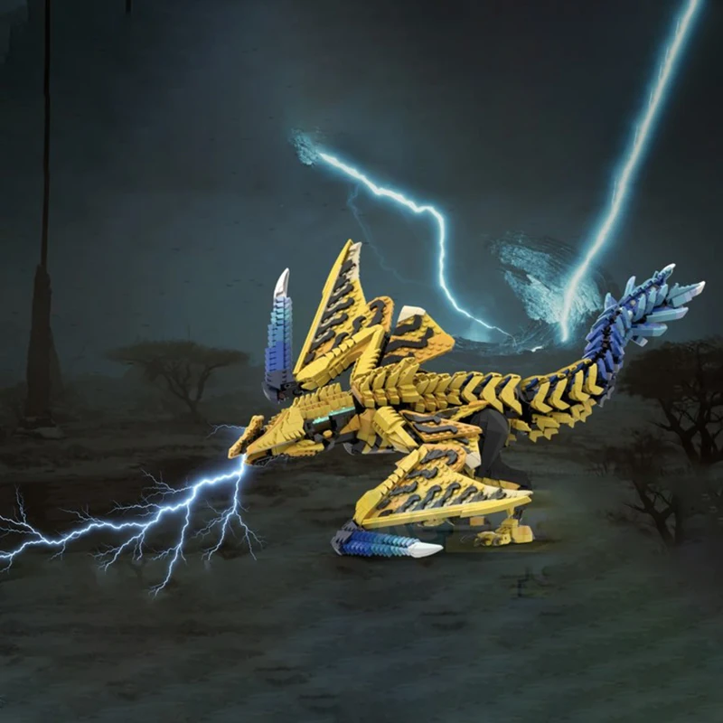 Exquisite new MOC building block animation model, Thunder Dragon technology modular children's toy DIY assembly set