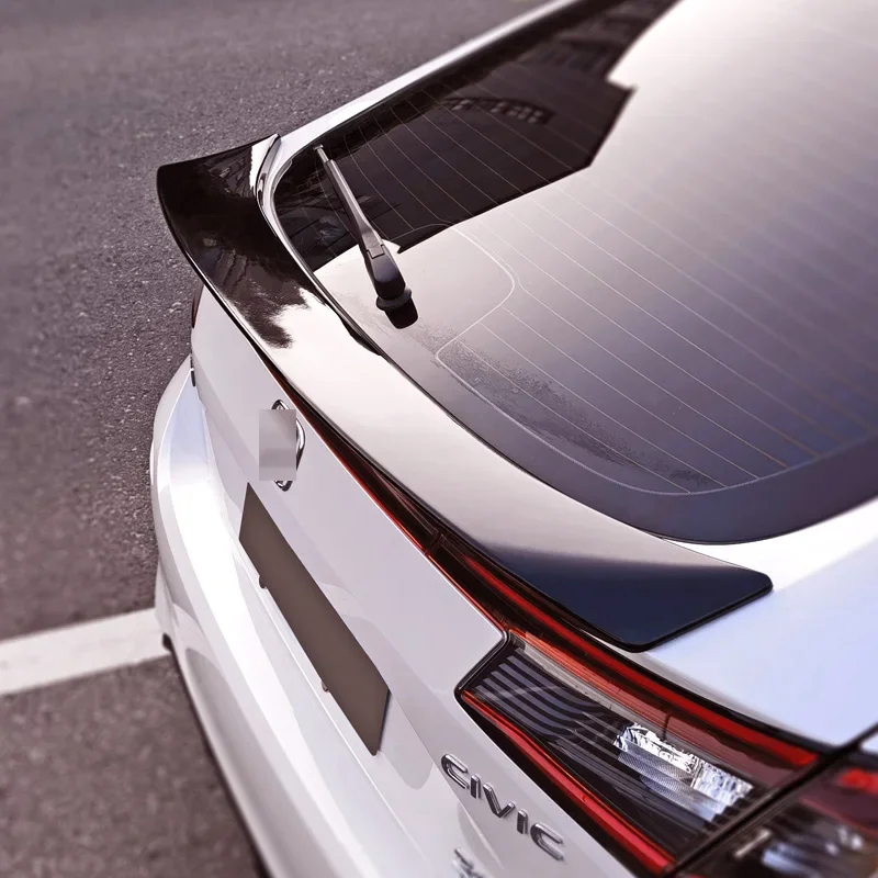 Black Spoiler for Honda Civic Hatchback 2021 22 23 11th Generation Carbon Surface Car Rear Wing