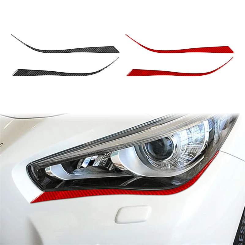 

Углеродное волокно, передняя передняя фара, нижняя панель, декоративная крышка, декоративная наклейка для Infiniti Q50 2014-2020, автомобильные аксессуары