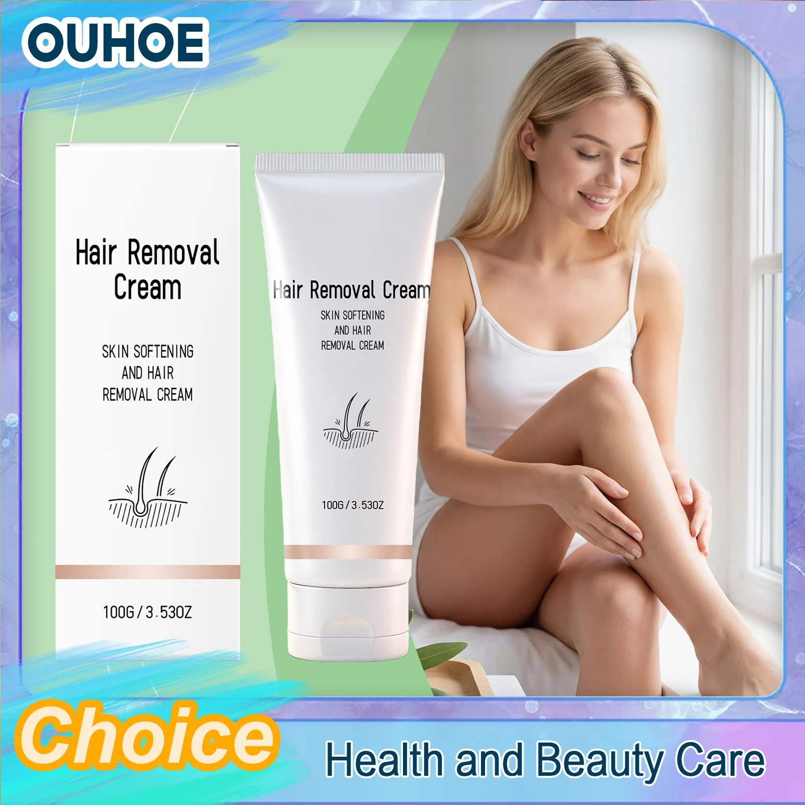 

Hair Removal Cream Nourish Hydrating Refresh Soften Smooth Painless Chest Arms Beard Armpits Growth Inhibitor Permanent Epilator
