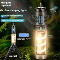 Multi-function Camping Mosquito Lamp Rechargeable Portable LED Flashlight Outdoor Lighting Mosquito Repellent Light with Tripod