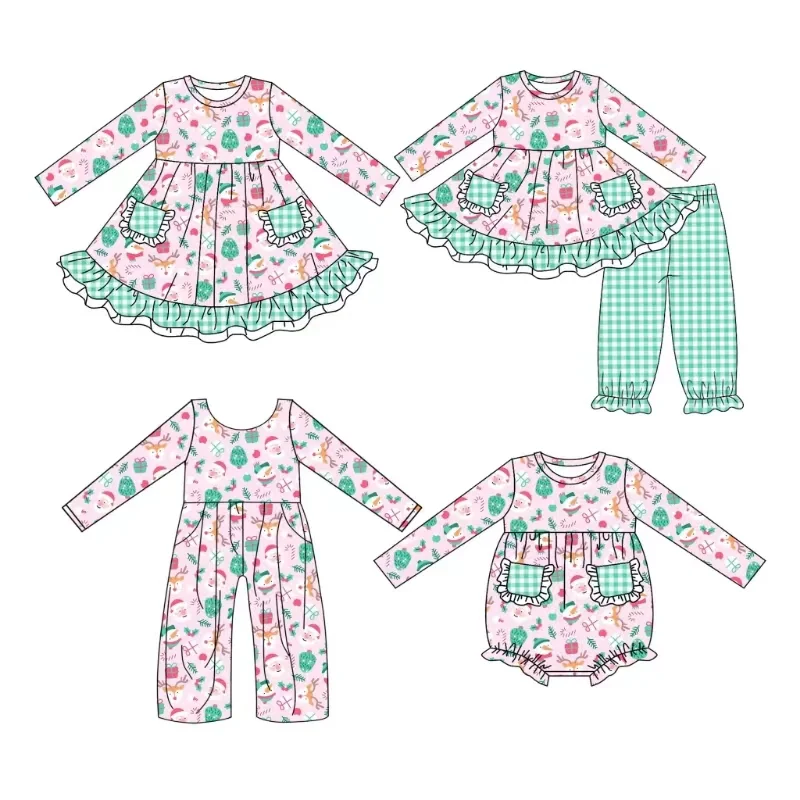 

Kids Clothes Toddler Girls Clothes Merry Christmas Cute Baby Clothes Long Sleeve Dresses Sets Romper Infant Girl Clothes