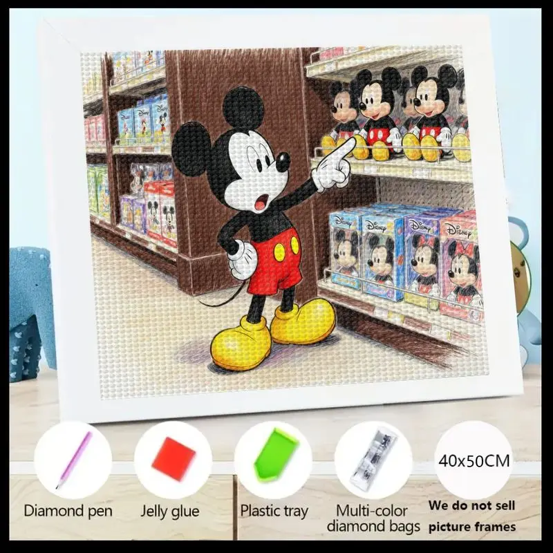 

1 шт., набор для алмазной живописи с Микки Маусом для детей и взрослых, 5D DIY Дисней, мультфильм, полная дрель, хрустальные стразы, популярный Микки в Стиле