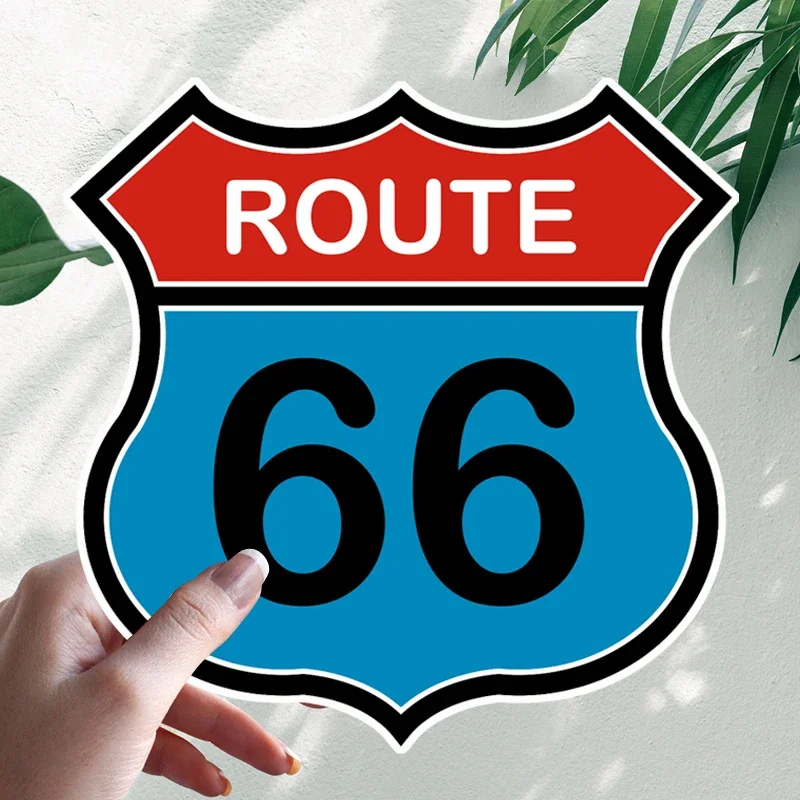 US Route 66 Vinyl Round Sign Sticker Scratch-Proof Vinyl  Windshield Bumper Helmet Decal High Quality Car Wrap Decoration Decal