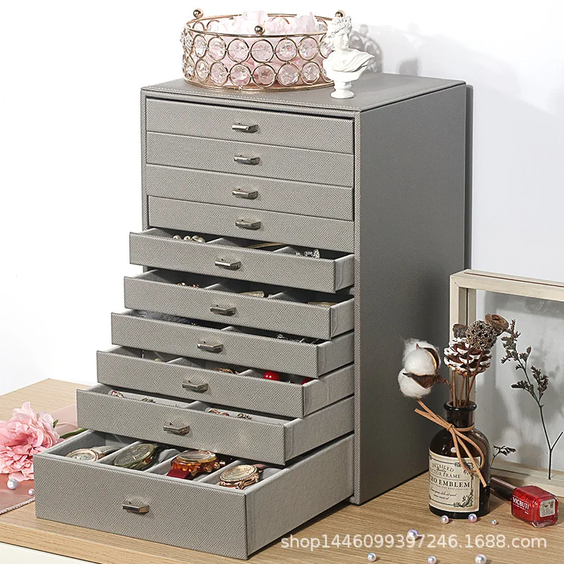 Drawer Jewelry Box Big Size Ring Necklace Bracelet Jewelry Boxes Organizer Earrings Tray Display Stand Women Accessories Storage