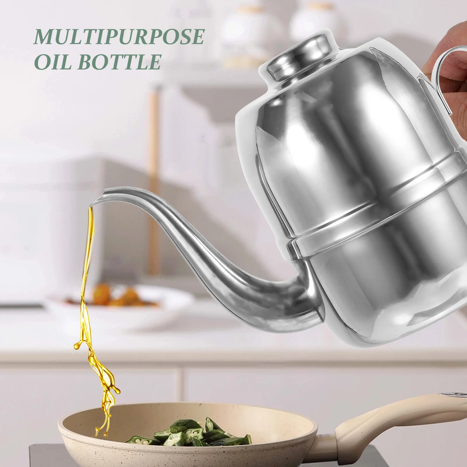 

Stainless Steel Dispenser Bottle Kitchen Oil Container For Olive Oil Vinegar Soy Sauce Cooking Liquor Condiment Jug For