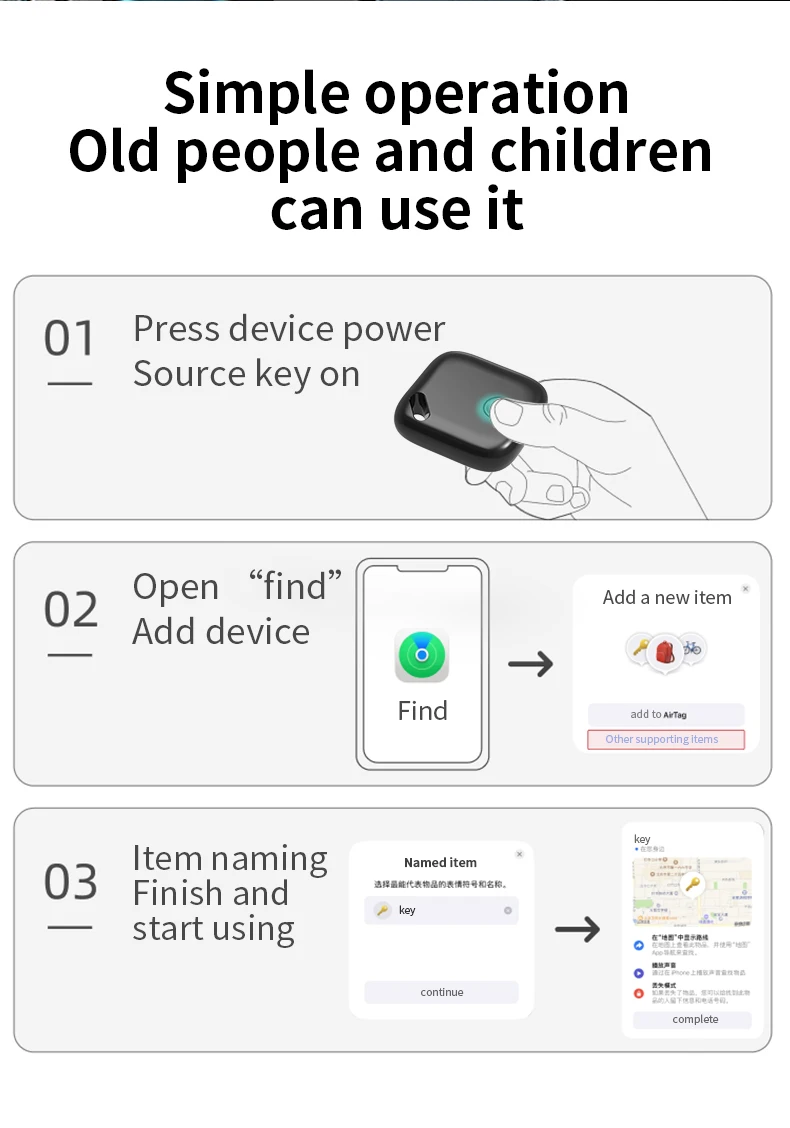 Smart Mini GPS Tracker itag globale Position ierung Anti-Loss-Finder-Gerät für Kinder Key Wallet Haustiere arbeiten mit ios syst finden meine App