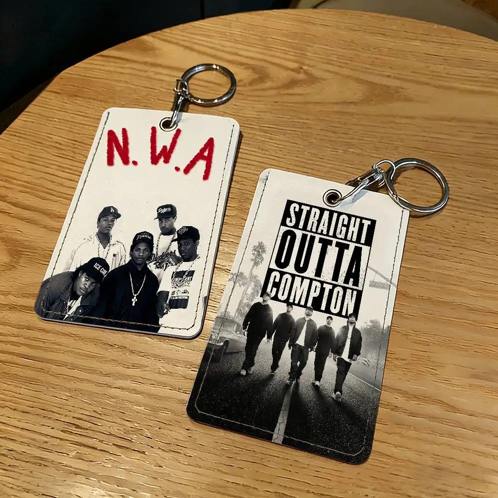 Band N.W.A-A Card Holder for Home Use Bank Credit Card Protective Sleeve Student ID Key Chain Cover