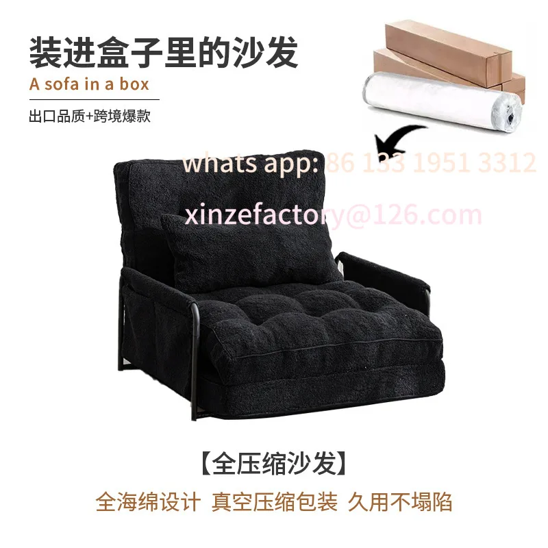 

Customizable assembled tatami sofa bed foldable small apartment leisure fabric sofa living room bedroom lazy