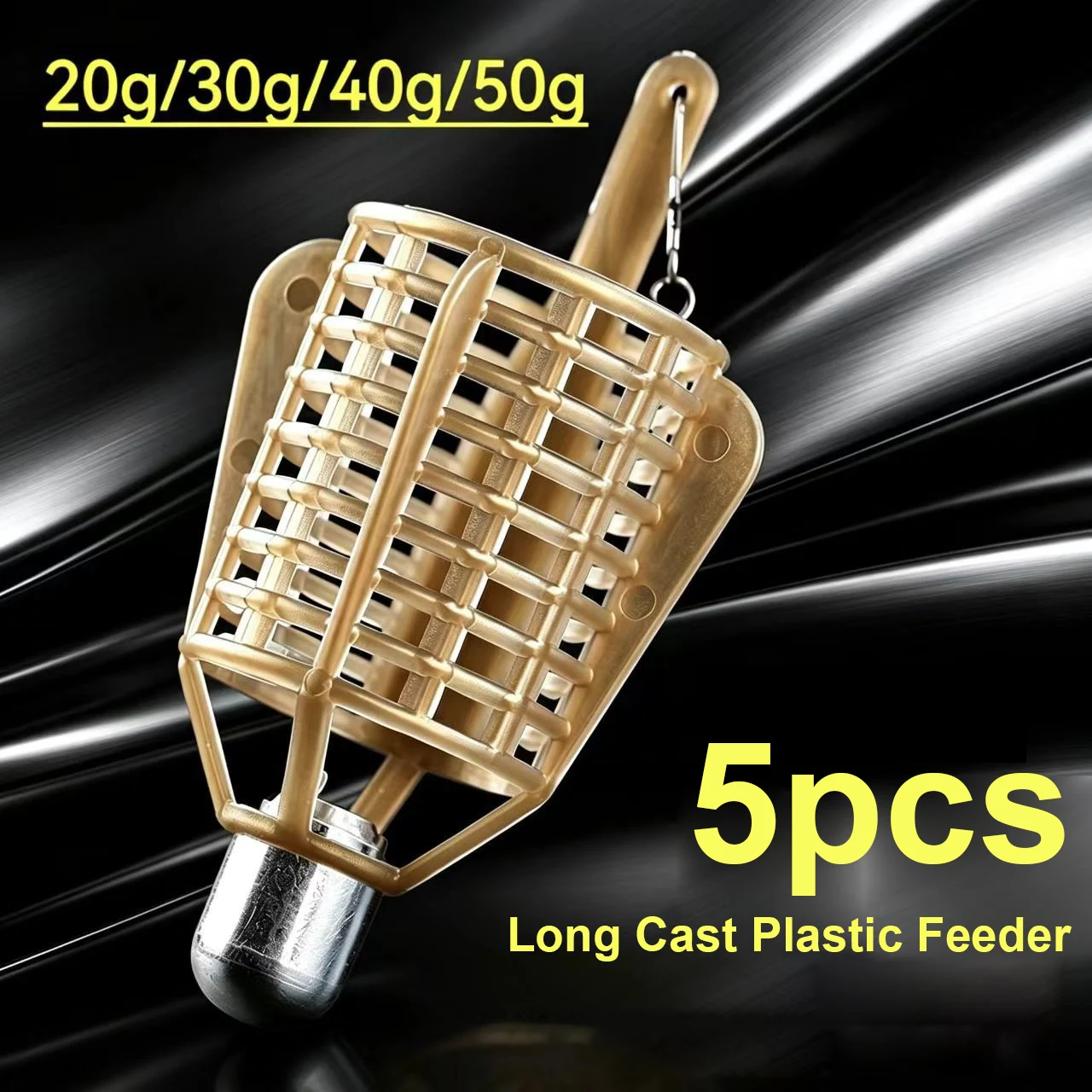 Lot de 5 cages à feeder longue portée 20g/30g/40g/50g pour la pêche à la carpe - Accessoires de pêche