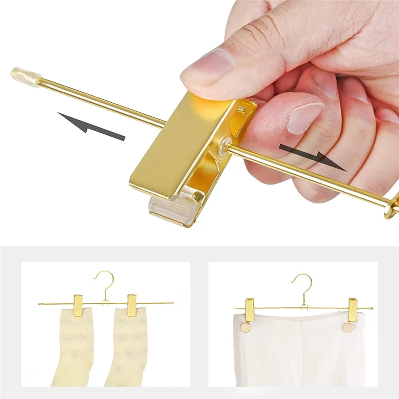 

ABKP-20 Pieces Trouser Hangers Clothing Made Of Metal Clothes Hangers 30.5Cm With 2 Non-Slip Clips For Skirts Pants Underwear