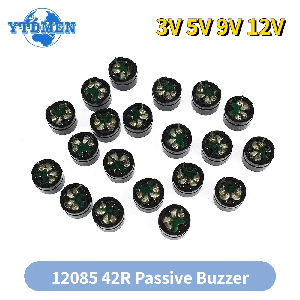 10/20PCS 12085 Passive Buzzer 42R Resistance 12mmx8.5mm 3V 5V 9V 12V in Common Use Mini Piezo Buzzers Kit for Arduino