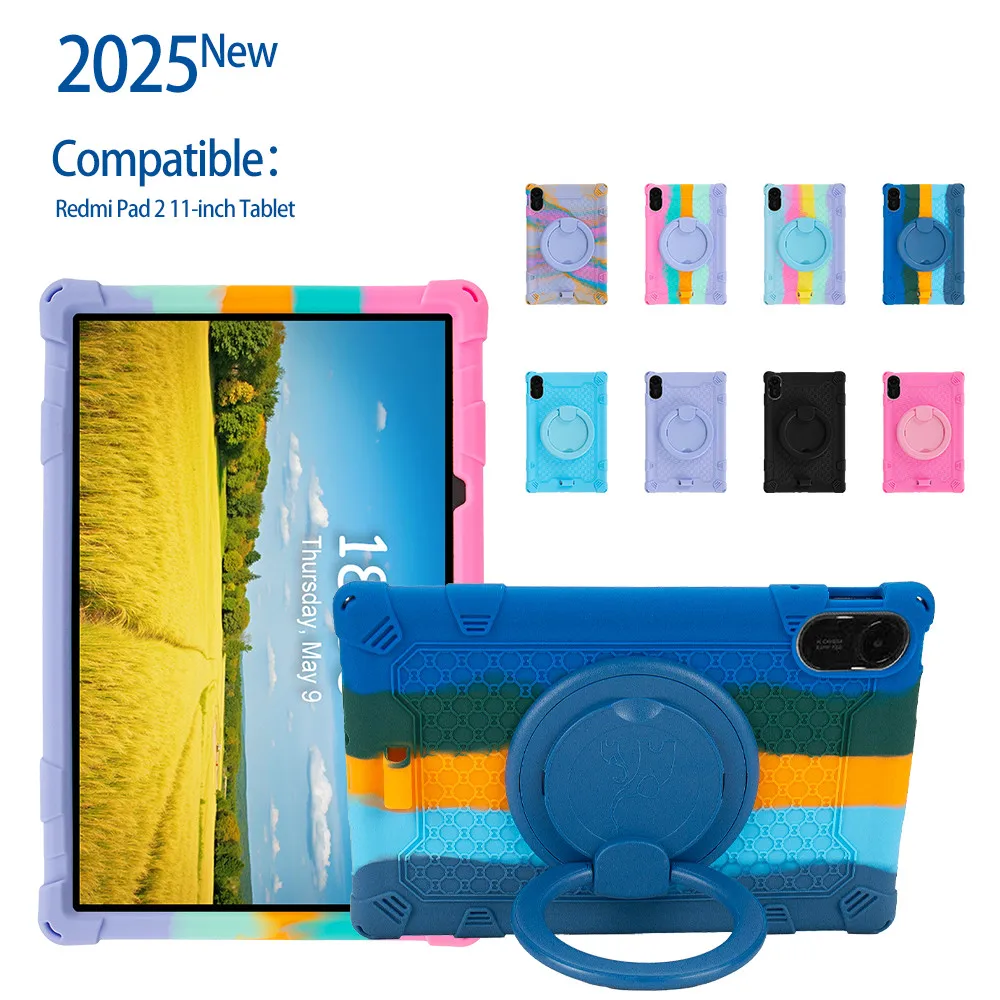 

Soft Silicone Case For Redmi Pad 2 11 2025 Rotating Stand Tablet Cover Kids Safe Protective For Xiaomi Redmi Pad 2 11inch 2025