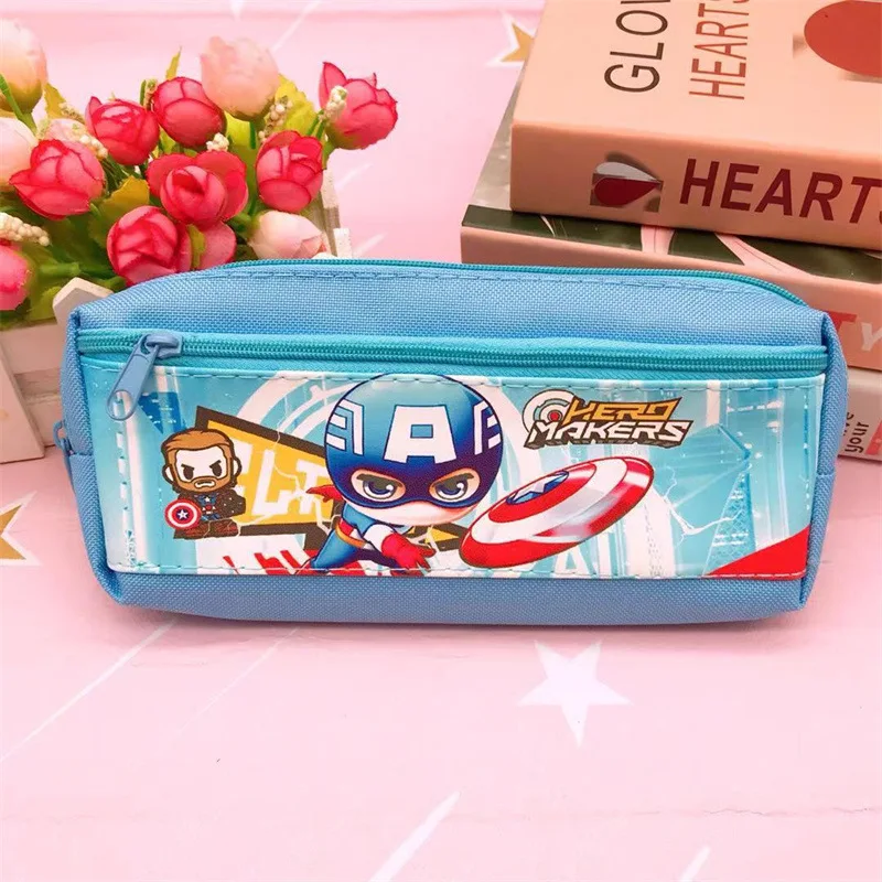마블 코믹스 캡틴 아메리카 스파이더 맨 카와이 만화 패턴 연필 케이스 애니메이션 주변기기 작은 선물