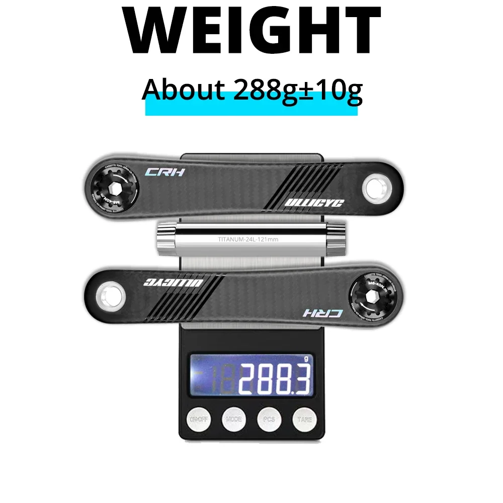 ULLICYC Road Carbon Crank 288g 155mm-175mm Length DUB 24mm titanium Spindle For 110BCD Spider Spec
