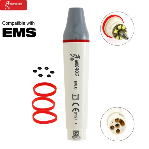 Imagen 2 del producto Woodpecker-escalador Dental ultrasónico, pieza de mano con mango de escalador LED con tubo de Cable, llave dinamométrica para odontología, HW5L, compatible con EMS