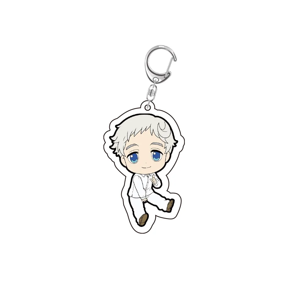 6CM Hot Anime The Promised Neverland Acrylic Keychain Model Cosplay Characters Ornament Accessories Good Christmas Gifts