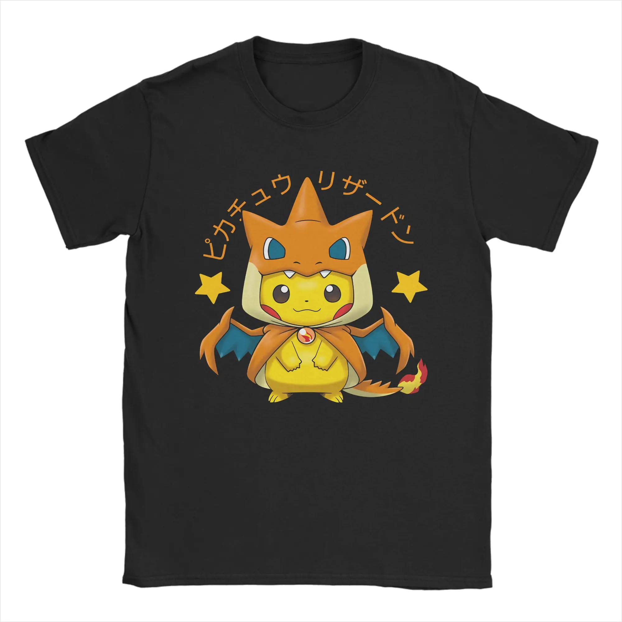 roupas-para-pais-e-filhos-camisetas-charizard-pikachu-roupas-de-algodao-pokemon-incriveis-camisetas-de-manga-curta-com-gola-redonda-camisetas-originais