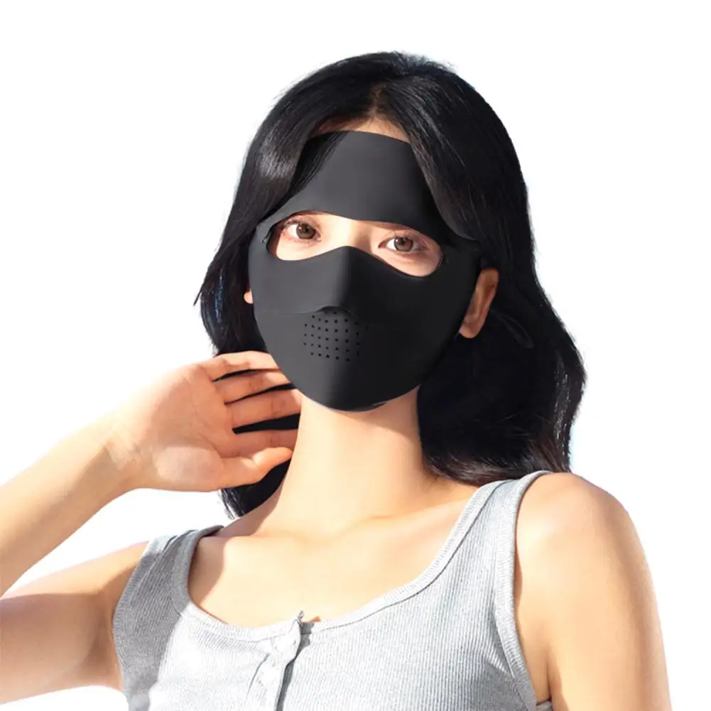 Summer Ice Silk Mask Anti-UV Sun Protection Breathable Comfortable Outdoor Cycling Sport Sunscreen Ear Hook Full Face Cover