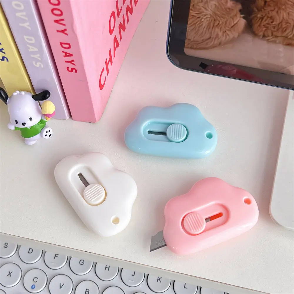 1 Piece Kawaii Mini Cloud Art Utility Knife Express Box Cute Knife Paper Cutter Craft Wrapping Refillable Blade Stationery