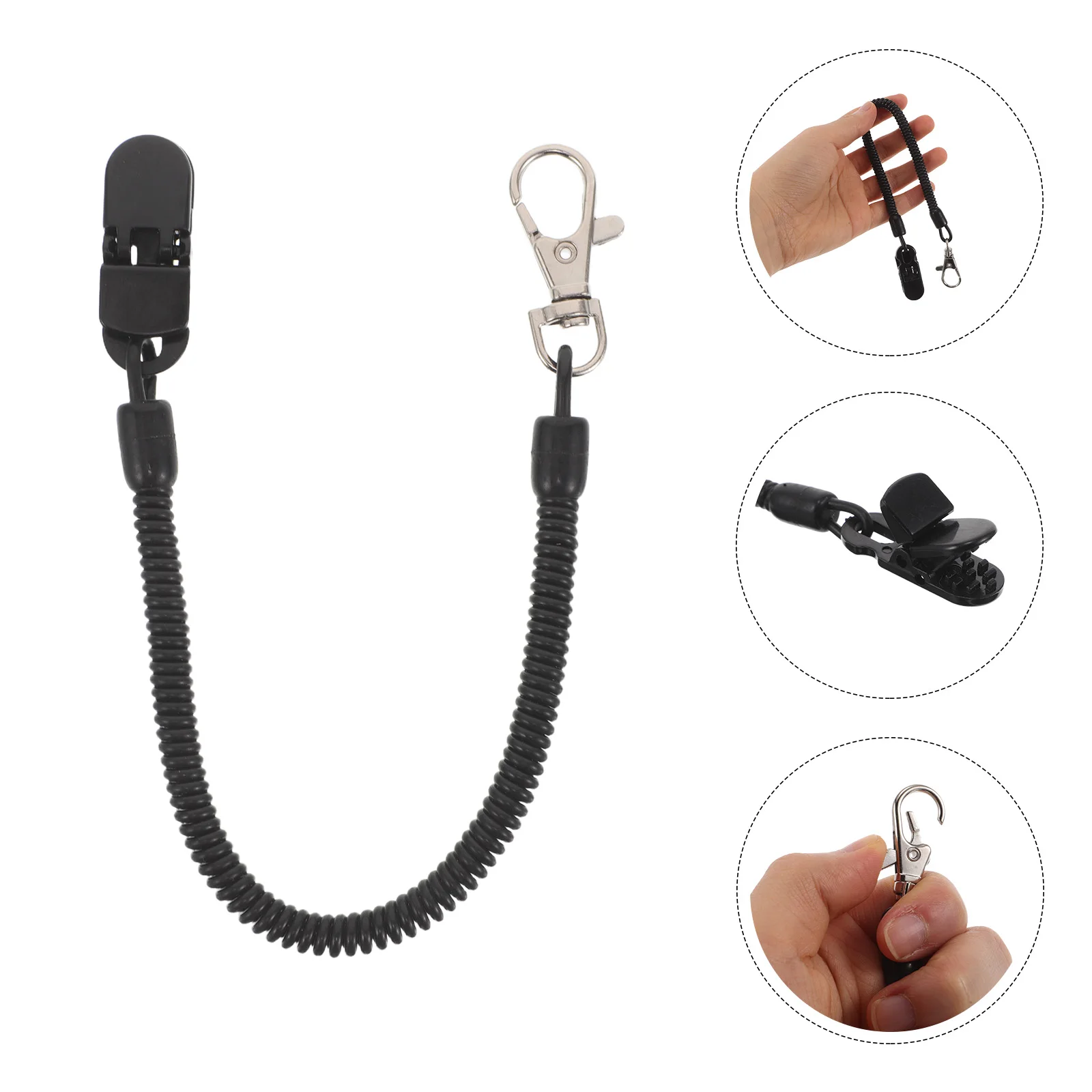 

1PC Fishing Anti Loss Buckle Rope Retractable Lanyard Prevention Hook Coiled Gear Accessories Heavy Duty Tether Wire Clamp