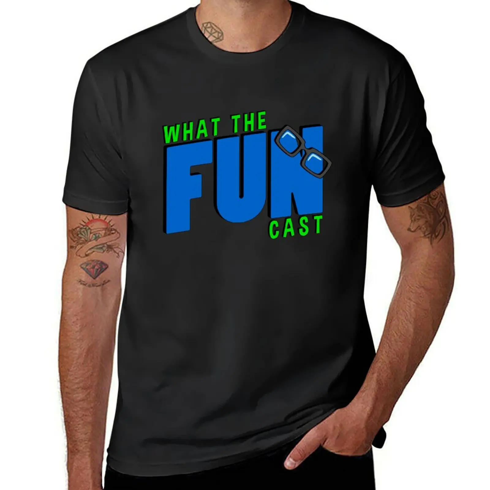 

What the Funcast logo T-Shirt boys animal print summer top funnys anime clothes plain t shirts men