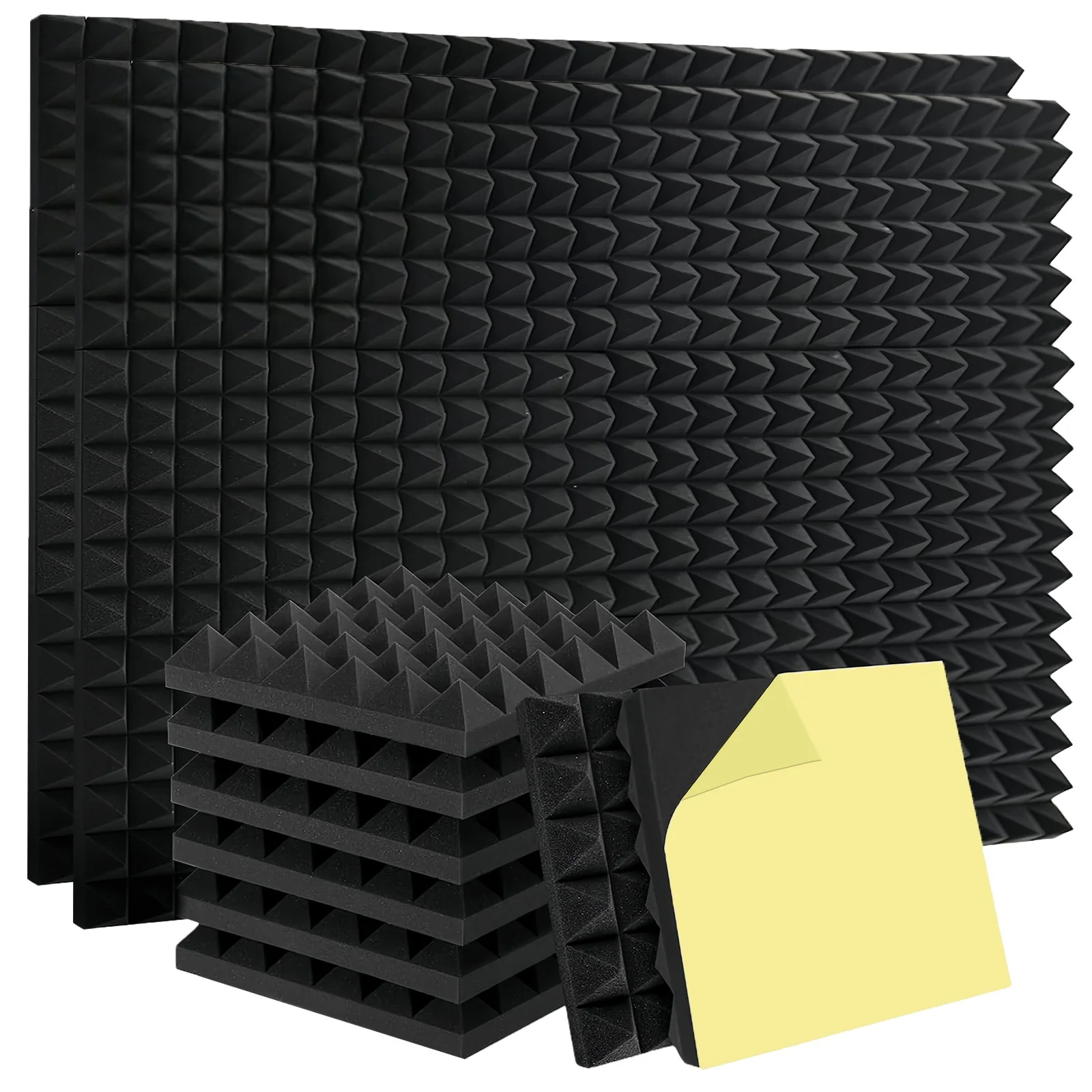 Pyramid Sound-Absorbing Acoustic Foam Self-Adhesive Noise Reduction Panel High Density Soundproof Wall Pad For Studio Bedroom