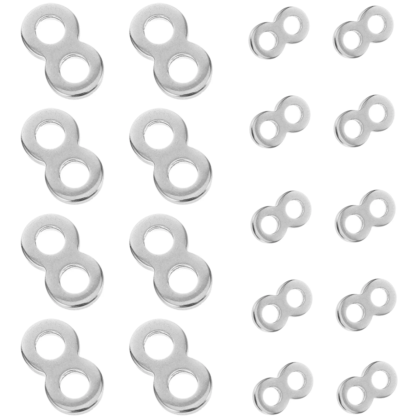 20 piezas figura ocho 8 hebilla conector sujetadores Clips de acero inoxidable en forma de mesa