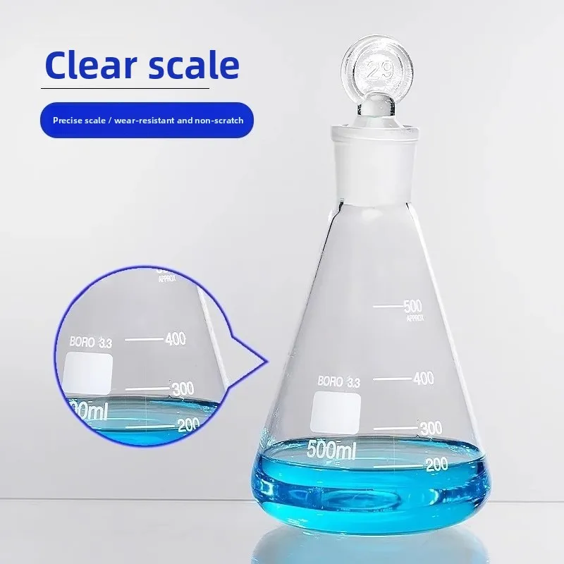 Ground Joint Stopper Conical Flask Sealed Glass Erlenmeyer Vessel Heating Reaction Lab Glassware