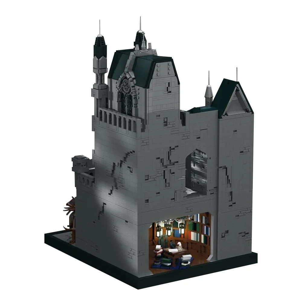 

MOC, модель улицы Яхрам, строительные блоки, игровая сцена, готический замок ужасов, архитектурные кирпичи, сделай сам, игрушки STEM, подарок для взрослых