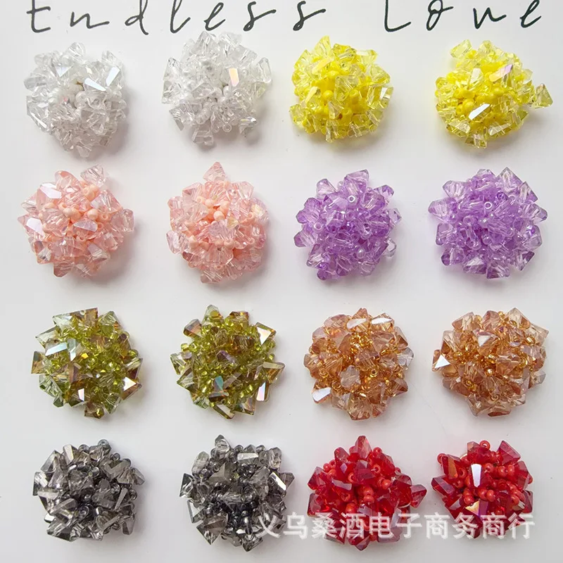 Premium Crystal Beaded Hydrangea Ring Shoe Clips for Crocs Transparent Jelly Shoes Non Slip Sturdy Cute Elegant Floral view 2